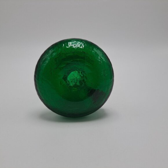 Vintage Green Crackle Glass Pitcher With Applied Handle - Picture 9 of 10